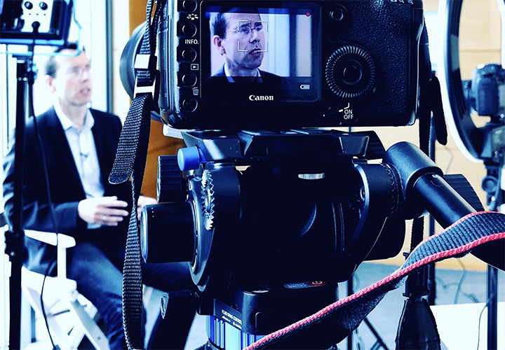 Filming at Wharton Business School Prof. Christian Terwiesch and Nicolaj Siggelkow's Connected Strategies.